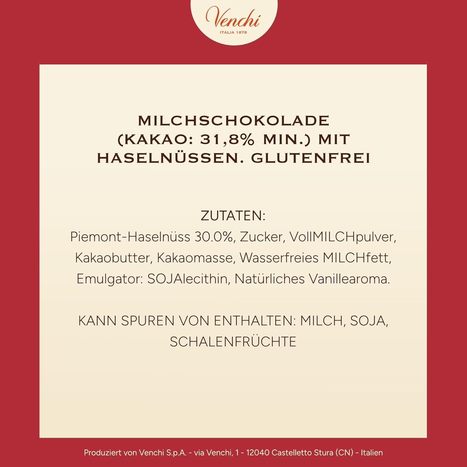 Venchi, Brutto&Buono, ręcznie robiona tabliczka mlecznej czekolady w kształcie jodły „Piedmont Forest Hazelnut”, 200g, bezglutenowa, limitowana edycja kolekcji świątecznej, pomysł na prezent
