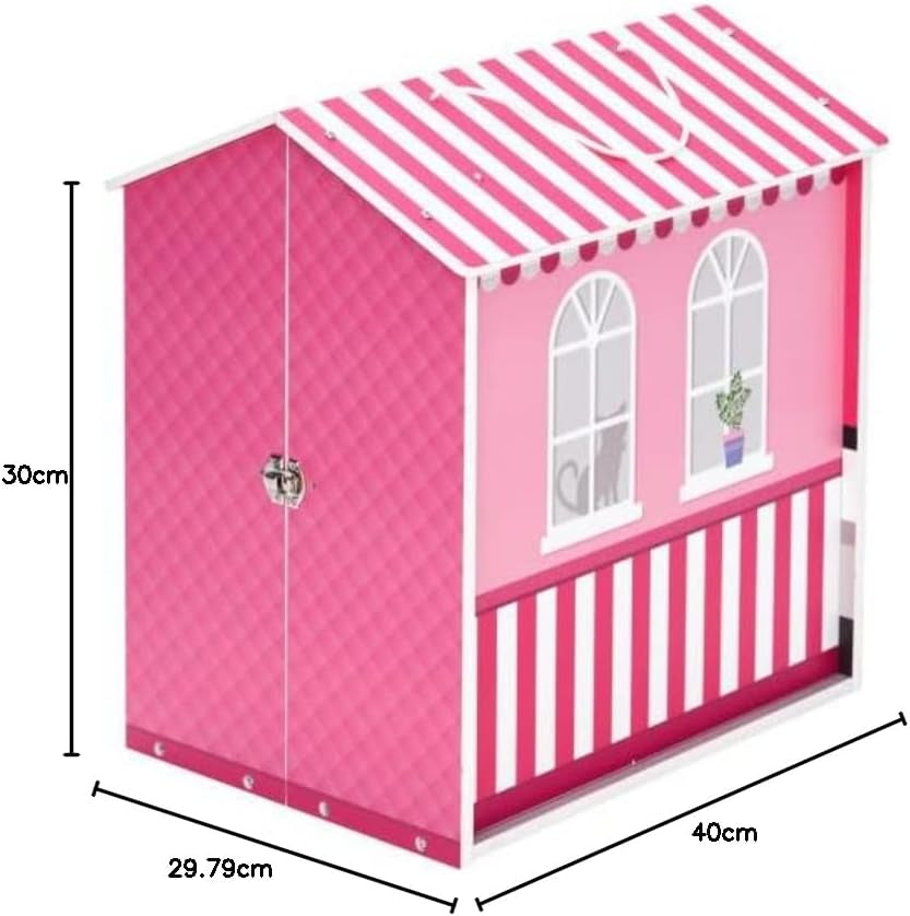 Teamson Kids - Domek dla lalek Dreamland City Café 30 cm - Różowy/Biały/Czarny