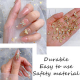 50 Stück Gold Nail Charms, Błyszczące 3D Nail Art Charms, Glitzersteine ​​​​Nägel Perle Legierung Nagel, Schmetterling Strasssteine ​​​​Nägel Charms, DIY Nail Art Zubehör, Für Mädchen Frauen