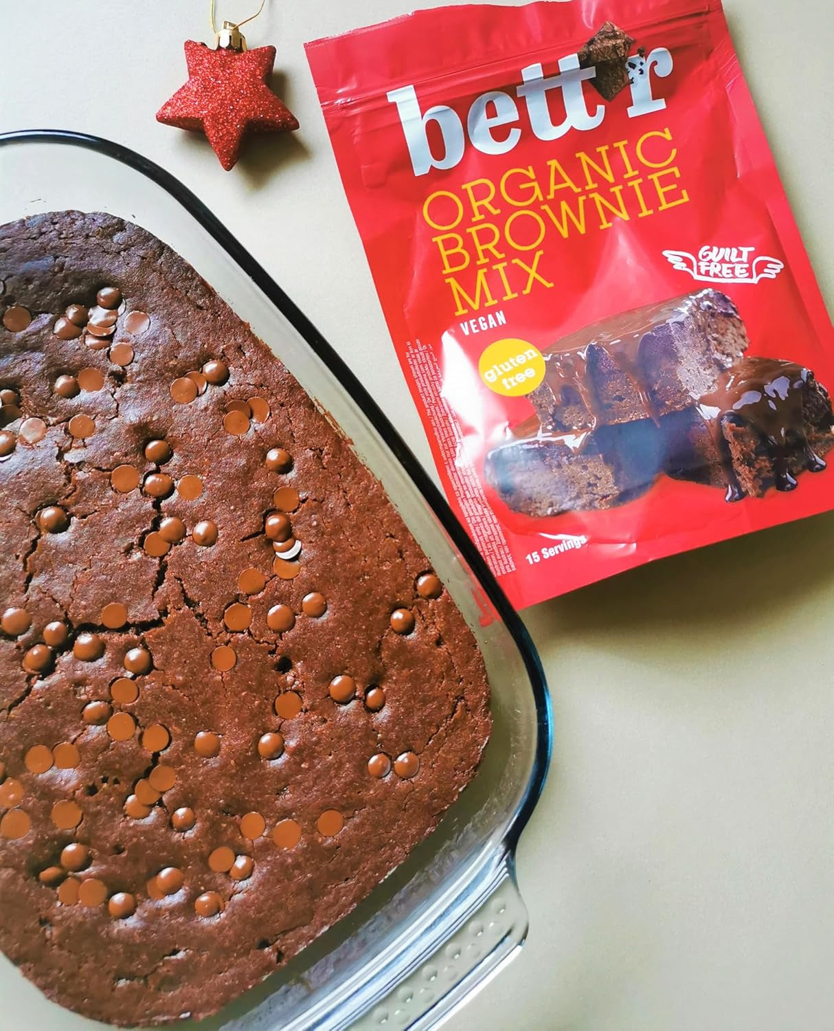 Bettr Organiczna mieszanka brownie - Bio, wegańskie i bezglutenowe ciasteczka Mit Reichhaltigem Kakaogeschmack - 400 g - 15 porcji Naty Shop