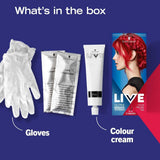 Live Ultra Bright lub Pastel Red Hair Farba 3 sztuki Półtrwały kolor utrzymuje się do 15 myć - 092 Pillar Box Red Naty Shop Farba do włosów