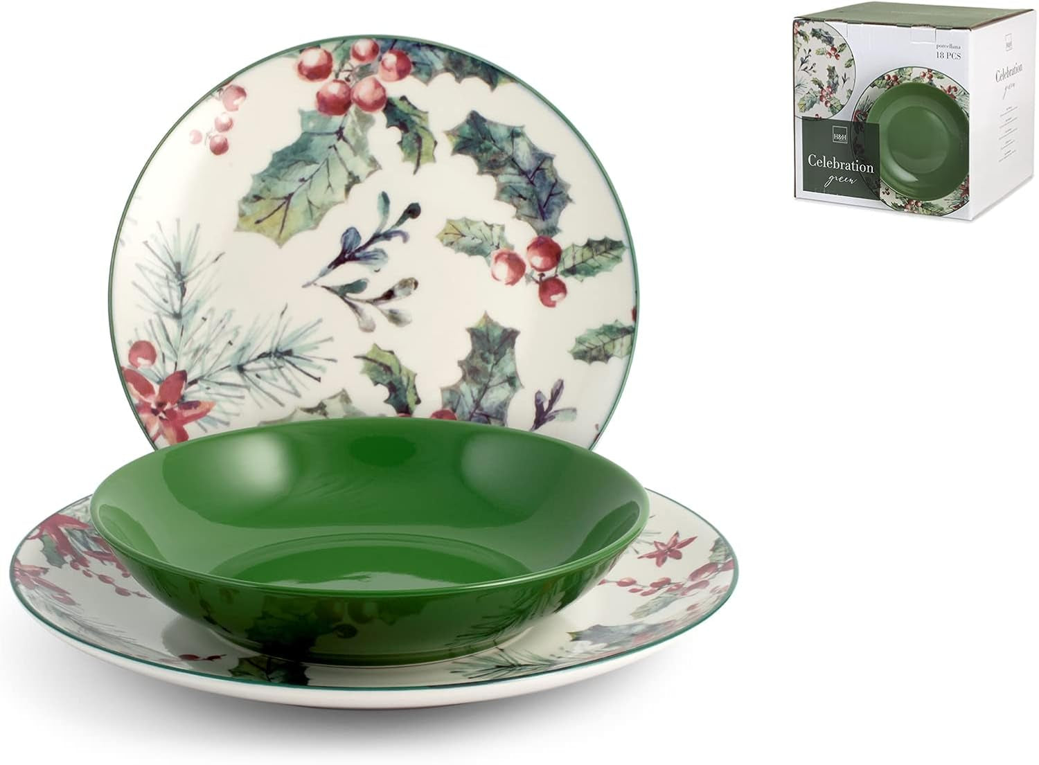 Natalizio Service 18 Pezzi Celebration Green