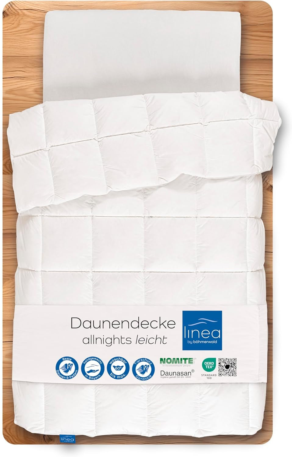 Allnights - Lekka, komfortowa kołdra 135X200 100% nowe pierze i puch, odpowiednia dla alergików, można prać w temperaturze do 60°C, wyprodukowana w Niemczech Kołdry i kołdry Naty Shop 155 X 220 cm Klasa termiczna Lekka
