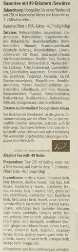 Droste-Laux Podstawowa herbata z 49 ziołami, 25 sztuk (herbata ziołowa, torebki filtrujące, herbata na czczo lub dieta) 120501