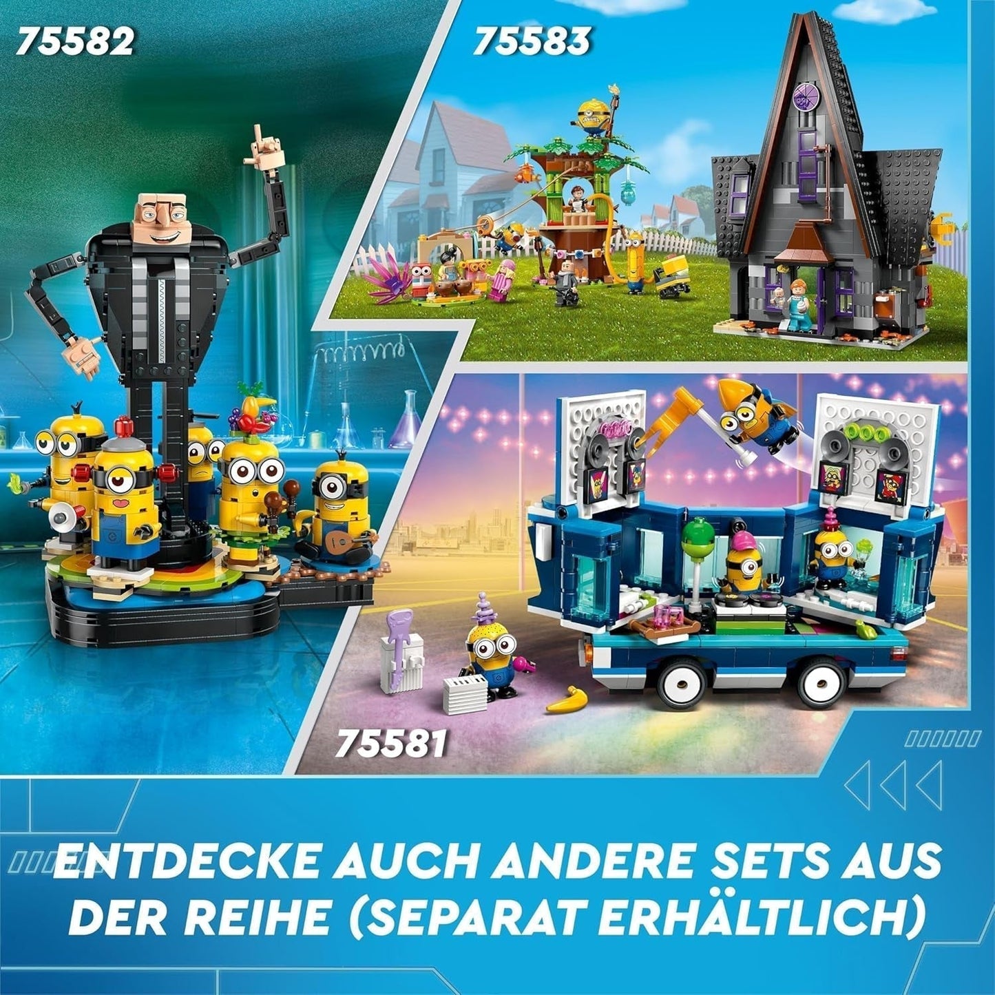 LEGO I — Simply Incorrigible 4 Willa rodzinna Gru i Minionków I — Simply Incorrigible 4 Zestaw filmowy Zabawkowy prezent dla chłopców i dziewcząt od 8 lat i więcej 75583 Zestawy do budowania Beuche den LEGO-Store