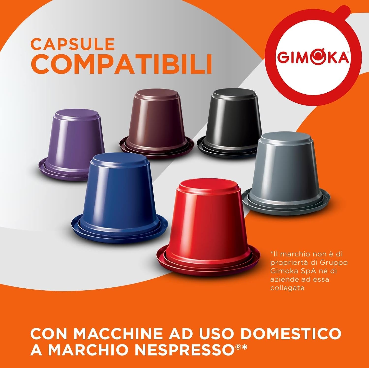 Gimoka Kaffeekapseln Espresso Intenso, Intensität 12/13-100 Kapsel - Kompatybilny z Nespresso* Haushalts-Espressomaschinen - 100 Stück (10 x 10 Getränke) - Hergestellt in Italy