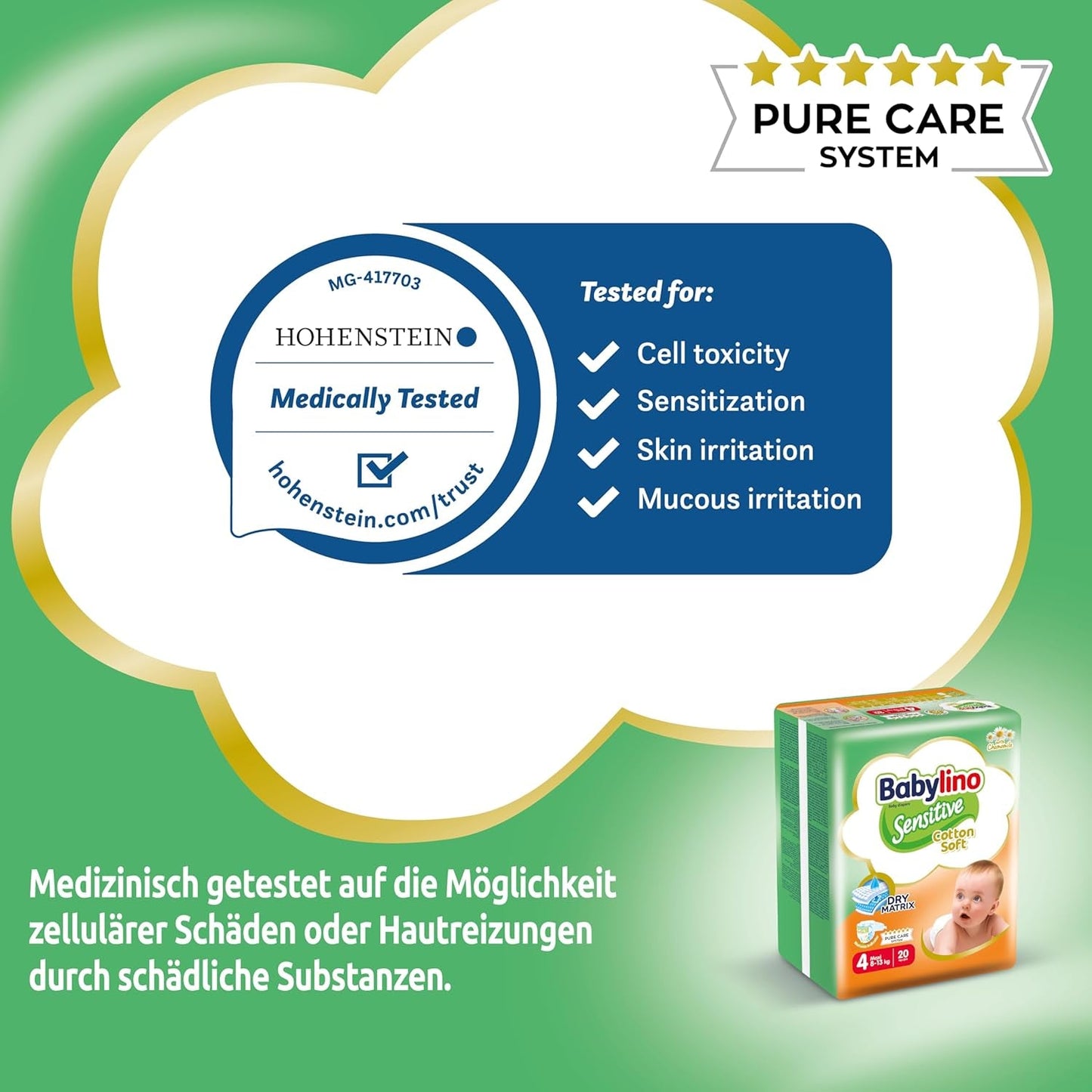 Pieluszki dziecięce Sensitive rozmiar 4, Maxi (8-13 kg), 20 sztuk