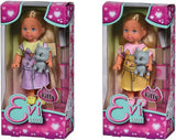 Simba 105733591 - Evi Love Kitty 2 sposoby dopasowania tylko 1 przedmiot zostanie wysłany Lalka w uroczej sukience dla kota z kociętami i butelką do picia 12 cm Lalka do zabawy Wiek 3+