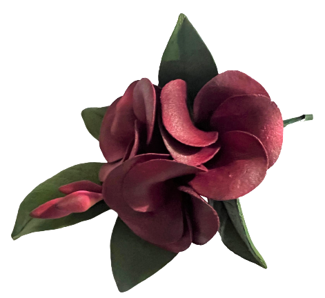 Ozdoby cukrowe, Bukiet kwiatów Plumeria w kolorze bordowym Nati Shop