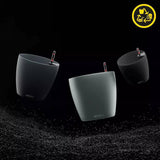 Donica LECHUZA Classico Color ECO 60 Ciemnoszary | Donica z systemem podlewania i wskaźnikiem poziomu wody | Wykonane w 100% z plastiku pochodzącego z recyklingu | Matowe wykończenie | Ø 60 x 55,5 cm | 18955