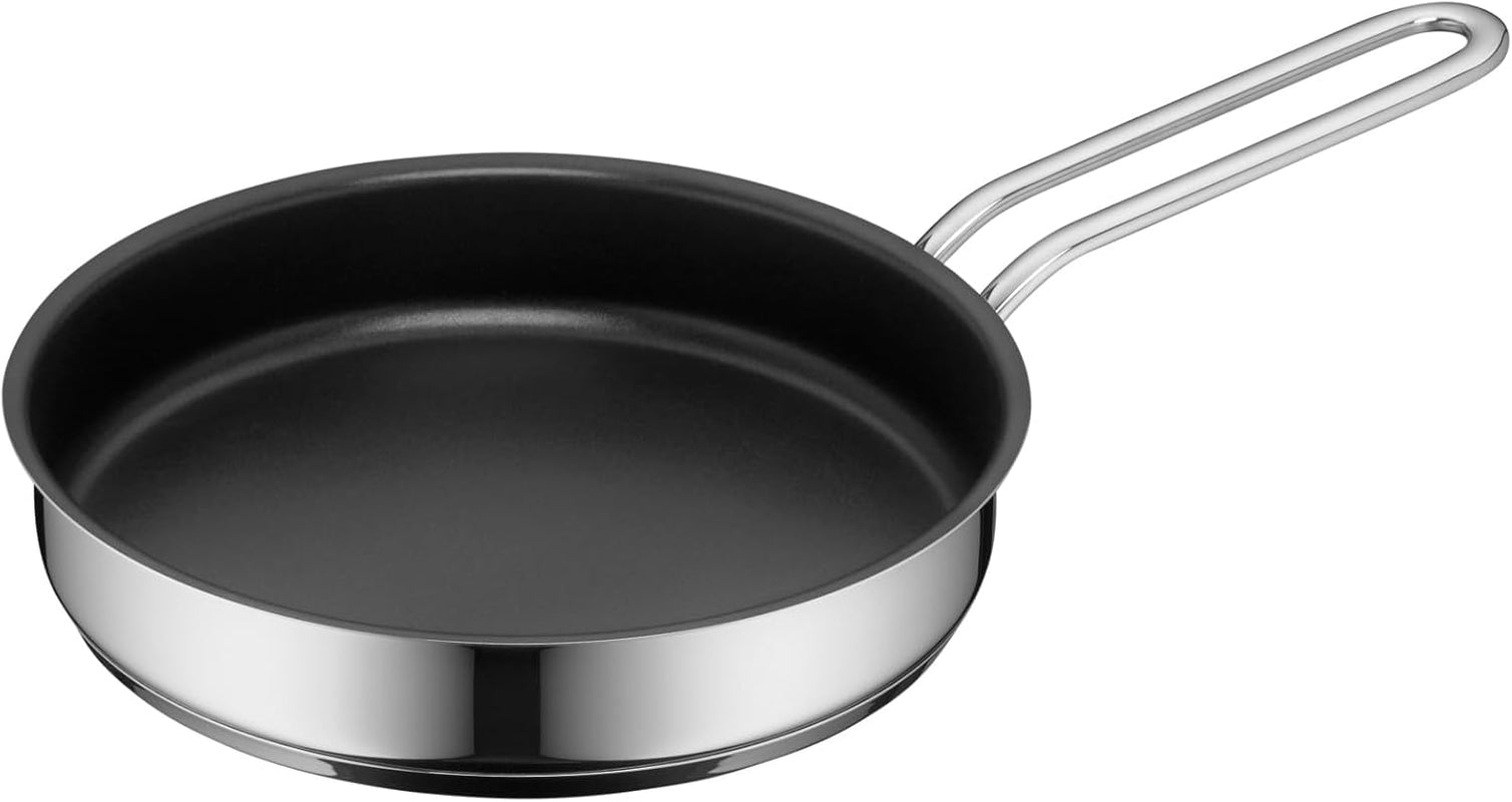 WMF Mini mała przykryta patelnia 18 cm, Cromargan z polerowanej stali nierdzewnej, garnki i patelnie indukcyjne Naty Shop Einzelpfanne