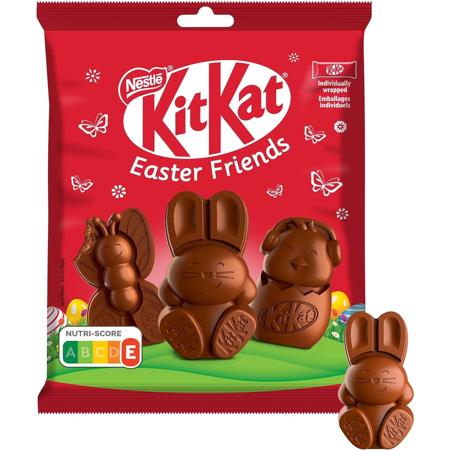 NESTLÉ Easter Friends Mini Wielkanocne figurki z mlecznej czekolady z chrupiącymi kawałkami, opakowanie 2 szt. (1 x 65 g)