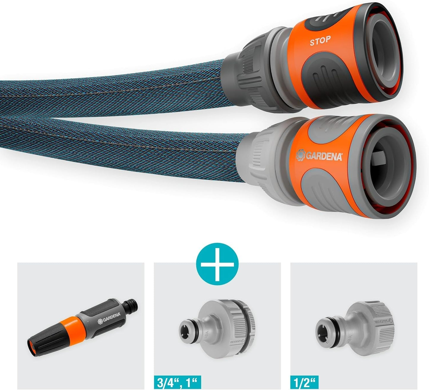 Zestaw Gardena Liano Xtreme 1/2 cala 25 m: wyjątkowo wytrzymały tekstylny wąż ogrodowy z lekkim, odpornym na warunki atmosferyczne wężem wewnętrznym z PVC (18475-20)