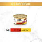 Gourmet Gold Fine Composition mokra karma dla kotów z wołowiną i kurczakiem, opakowanie 12 szt. (12 x 85 g)