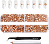 Beadsland 2500 szt. Glas Nailart Strasssteine ​​​​Kristall Flatback Edelsteine ​​​​Runde, ​​Für Handwerk Gemischt 8 Größen SS4 ~ SS30 Mit Picking Pinzette Und Stift (Kristall Weiss)