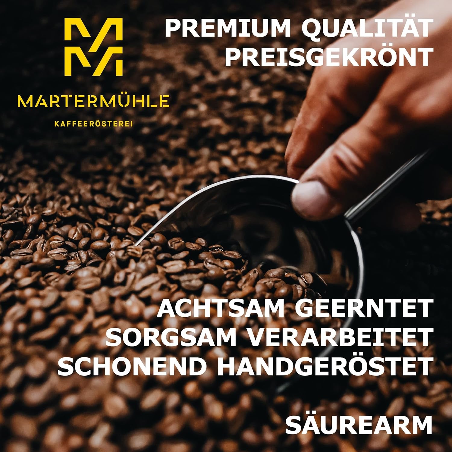 Martermühle Café Crème Kaffeebohnen 500g mittelkräftig I Arabica I Smaki: Brauner Zucker, Haselnuss, Schokolade I Ganze Kaffeebohnen schonend geröstet, säurearm