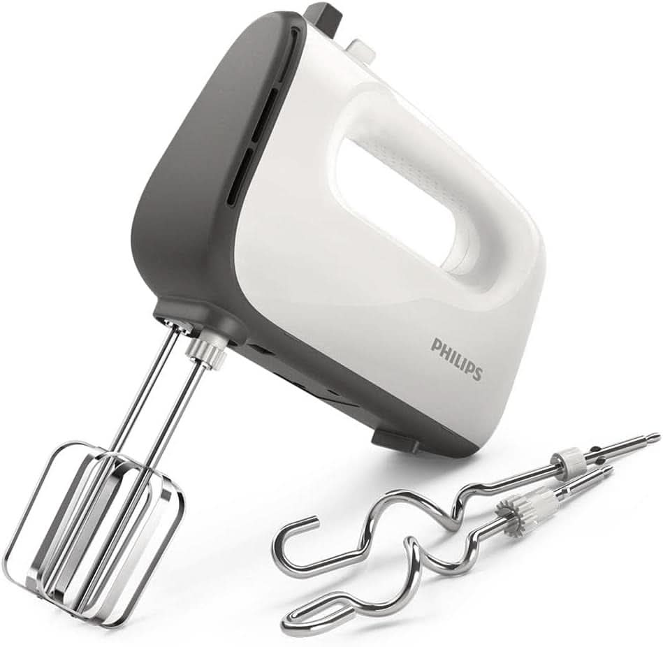 Mikser ręczny Philips, 450 W, 5 Geschwindigkeiten plus Turbo, Weiß/Grau (HR3741/00) Kitchen Naty Shop Mikser ręczny