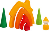 Goki 58427 - Domek karłowaty - Goki Evolution - Wykonany z wysokiej jakości drewna klonowego - 7 części - Kolorowe farby na bazie wody - Made in Europe Domki dla lalek Naty Shop