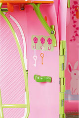 BABY Born Storybook Cottage, składany domek dla lalek 18 cm ze stołem, kominkiem, szezlongiem i teleskopem, różowy zielony, 833803 Zapf Creation Dollhouses Naty Shop
