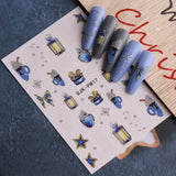 JMEOWIO Nagelsticker Glitzer Weihnachten 10 Blatt Nail Art Naklejka Selbstklebend Nagelaufkleber Schneeflocken Zimowa dekoracja Nageldesign Zubehör