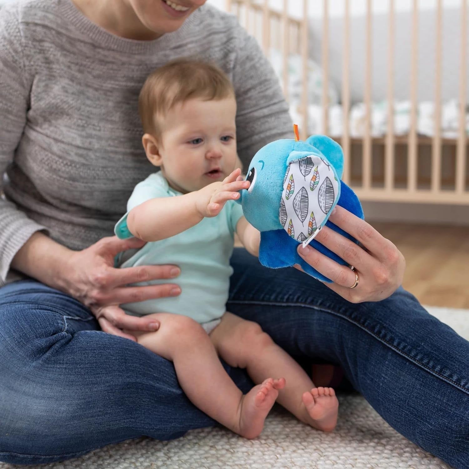 LAMAZE Elephant Puffaboo, zabawka dla noworodka, zabawka sensoryczna dla dziecka, prezent dla nowych rodziców, zabawka rozwojowa na 3 miesiące dla chłopców i dziewcząt, L27467 Baby Toys Naty Shop