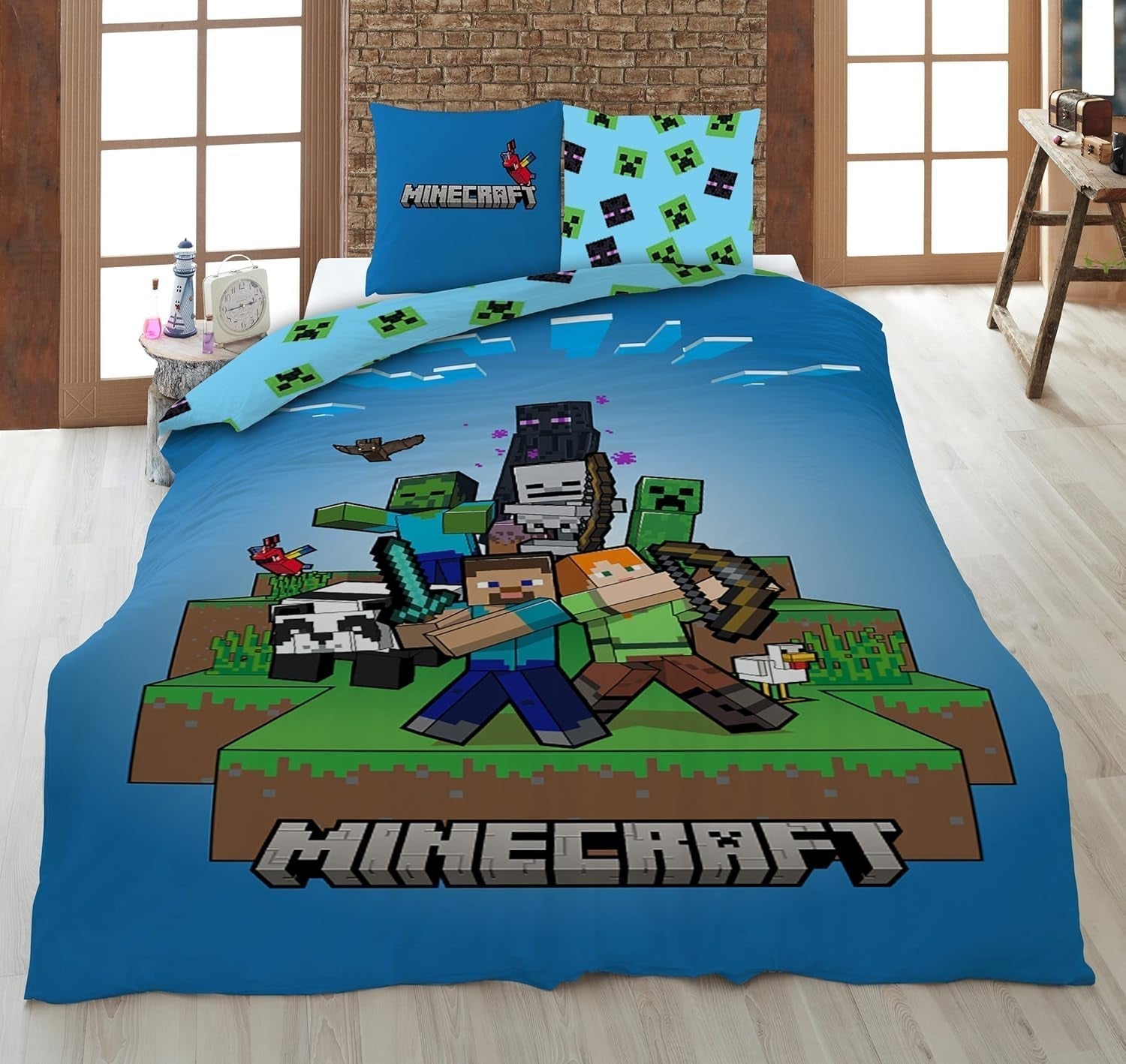 Zestaw pościeli dla dzieci Minecraft Gotowy do przetrwania Pościel z mikrofibry - Domyślny tytuł sklepu Kids Naty