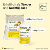 Raab Vitalfood Kalium salt-Mischung, Mineralsalzmischung mit 66,7% Natriumchlorid (Kochsalz) i 33% Kaliumchlorid, Kalium trägt zur Aufrechterhaltung eines normalen Blutdruck bei (1 x 200 g dawka)
