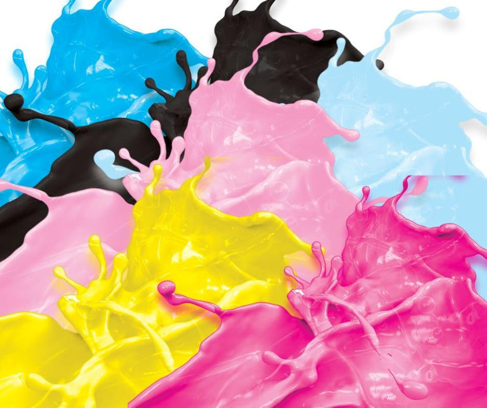 Zestaw barwników spożywczych z tuszami jadalnymi do ploterów 6 x 100 ml | Jasny Cyjan | Cyjan | Jasna Magenta | | Magenta | Żółty | Czarny | Druk jadalny, druk na papierze waflowym, dekoracyjna posypka do ciast