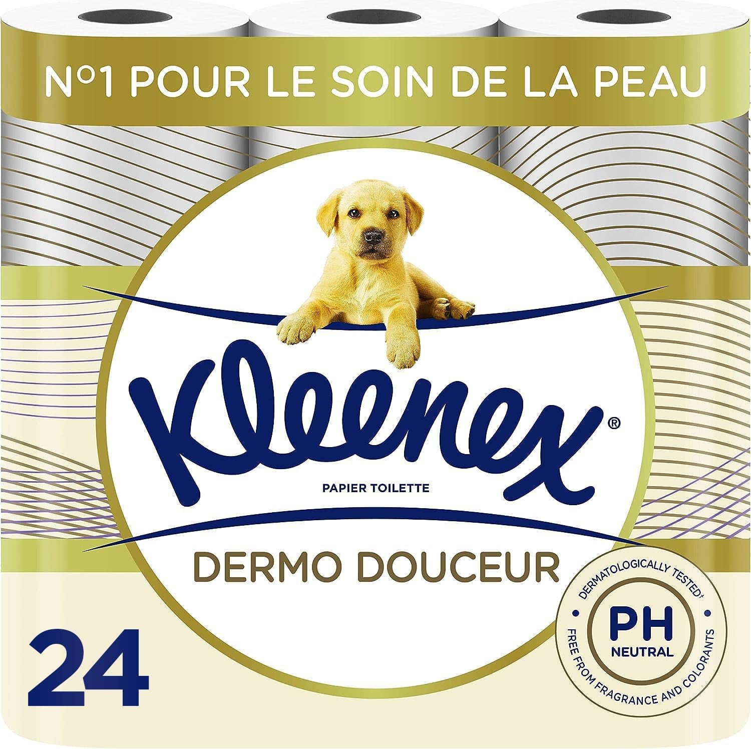 KLEENEX Dermo Douceur 4230420 Papier toaletowy, 24 rolki (4 x 6 rolek) biały, 24 sztuki (partia 6)