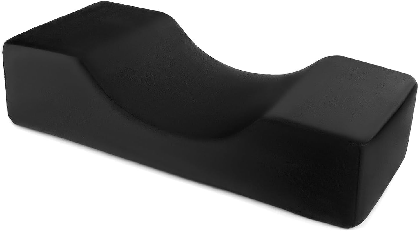 QWORK® Wimpernkissen, U-Förmiges Beauty Makeup Kissen, Ergonomisches Wimpernkissen Für Verlängerungen, Memory Foam Wimpernkissen Für Den Heimgebrauch Im Schönheitsssalon (Schwarz) Poduszki ortopedyczne na szyję Naty Shop
