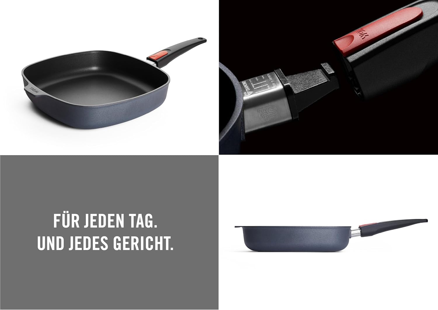 Patelnia kwadratowa Woll Diamond Lite o wysokości 6 cm - bez garnków i patelni indukcyjnych Naty Shop