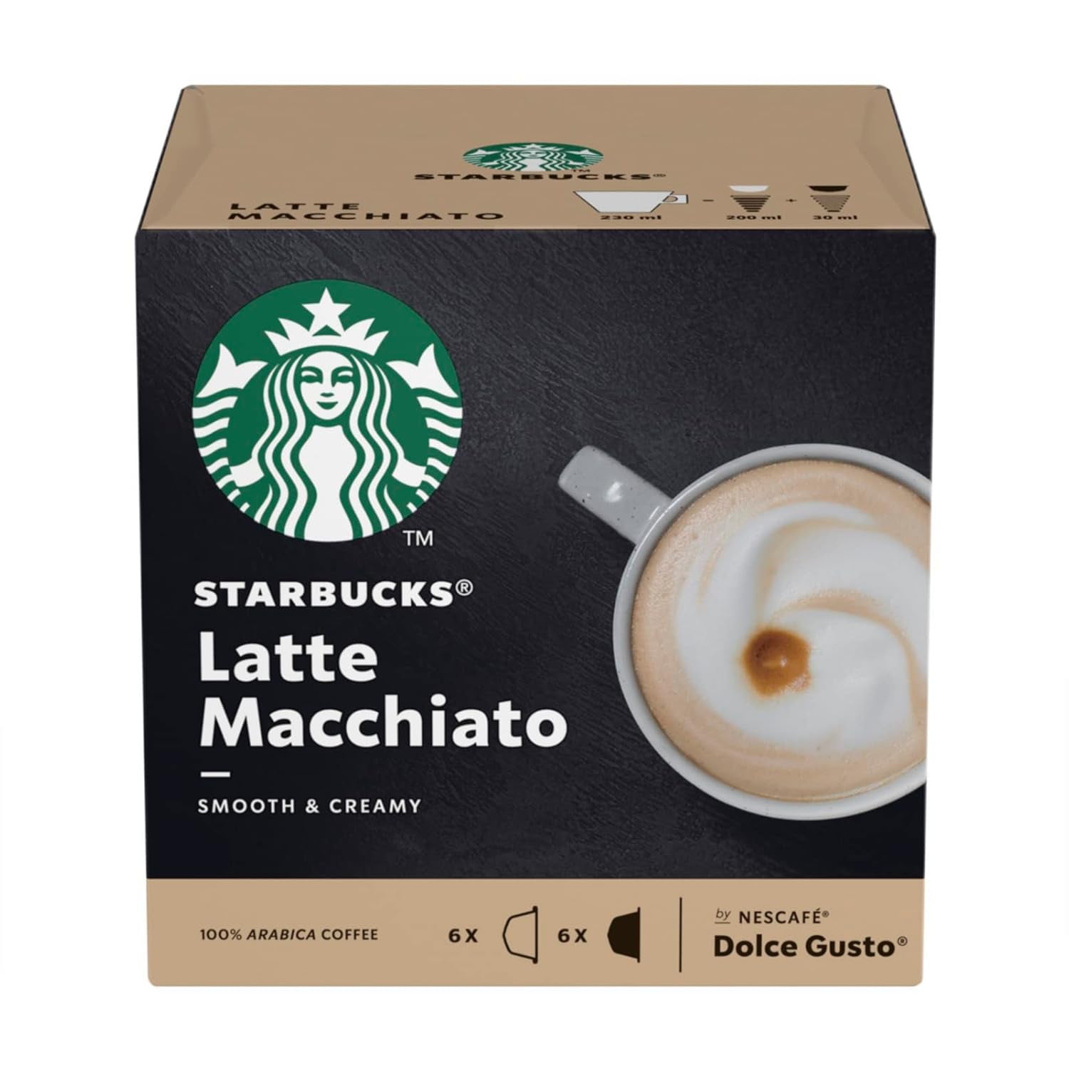 STARBUCKS Probierset, pakiet odmian White Cup firmy Nescafé Dolce Gusto Kaffeekapseln & Vanilla Macchiato firmy Nescafé Dolce Gusto Kaffeekapseln 6 x 12 (72 kapsułki, 36 porcji)