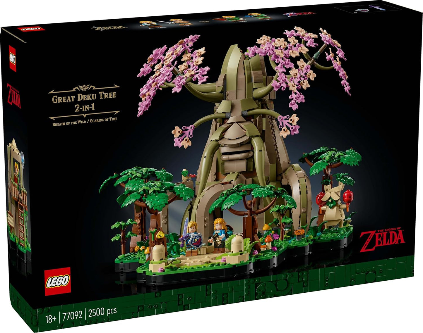 LEGO The Legend of Zelda Deku Tree 2-w-1 — element kolekcjonerski z minifigurkami Księżniczki Zeldy i 3 Linkami — zestaw do budowania dla dorosłych i pomysł na prezent dla fanów gier wideo — 77092 Zestawy do budowania Besuche den LEGO-Store