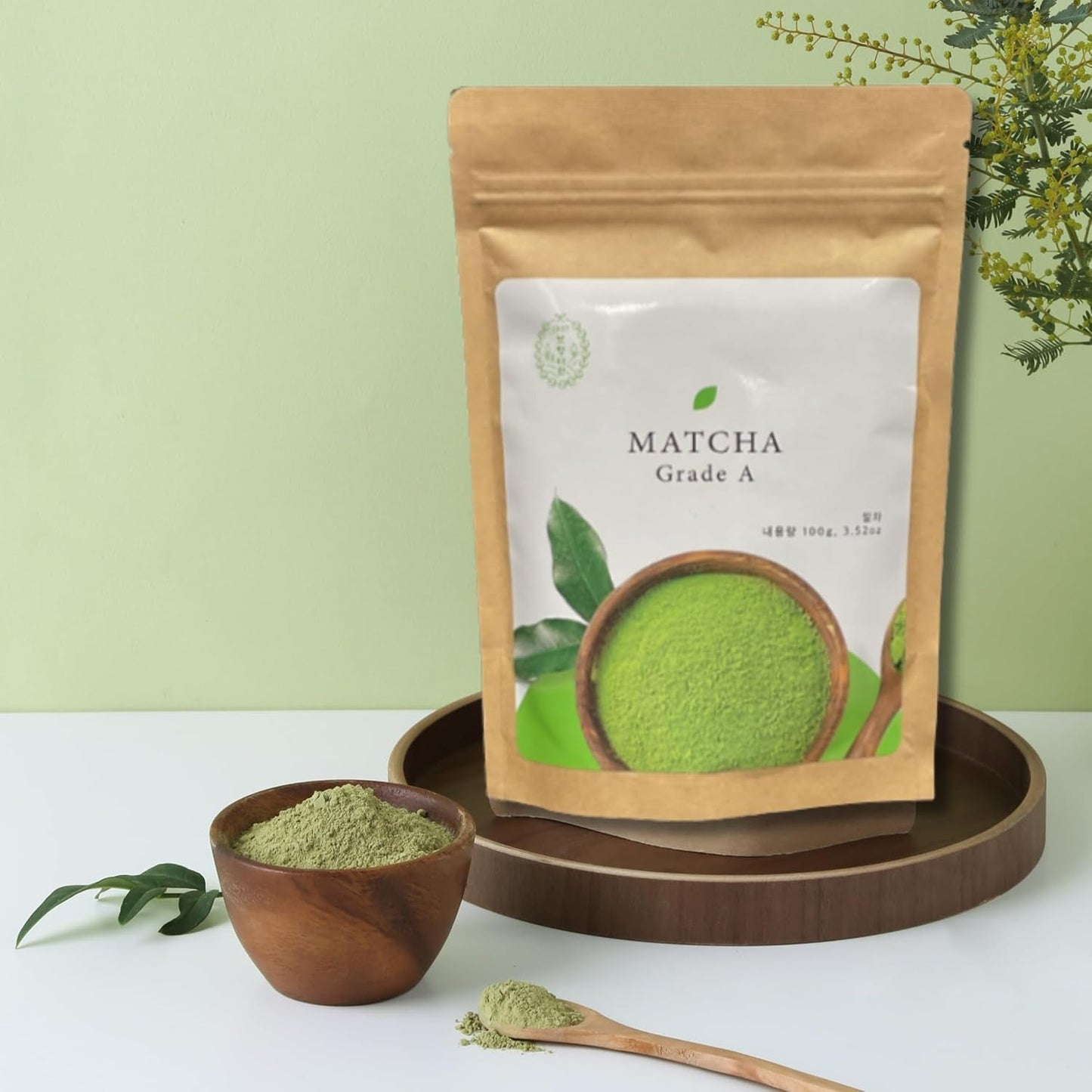 Bohyang Garden Matcha w proszku 100g – Zielona herbata Premium z Korei Południowej | Drobno mielony i bogaty w tradycję | Do latte, koktajli, wypieków i rytuałów higieny osobistej | Matcha w proszku w zamykanej torebce