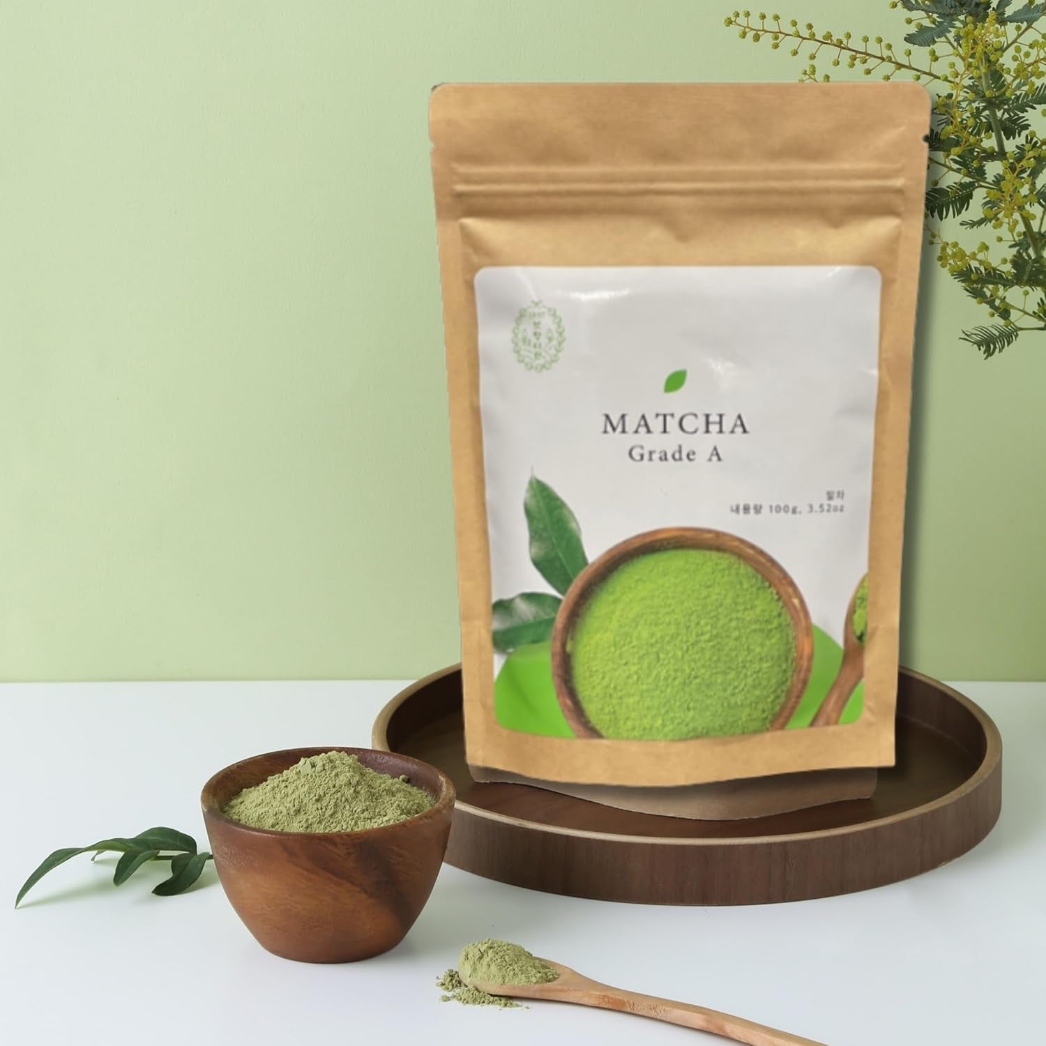 Bohyang Garden Matcha w proszku 100g – Zielona herbata Premium z Korei Południowej | Drobno mielony i bogaty w tradycję | Do latte, koktajli, wypieków i rytuałów higieny osobistej | Matcha w proszku w zamykanej torebce