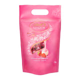 Lindt LINDOR Kulki z bardzo ciemnej czekolady i LINDOR Truskawkowe kulki czekoladowe | 1 kg zamykana torebka | ok. 80 kulek z białej czekolady z kremem truskawkowym