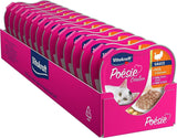 Vitakraft Poésie Création, mokra karma dla kota, mokra karma dla kota w sosie, z indykiem w sosie serowym, opakowanie zbiorcze, bez dodatku cukru i zbóż (15 x 85g)