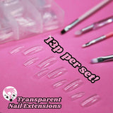 TRIXES 500 szt. Tipsy żelowe Paznokcie typu french Przezroczyste akrylowe porady do manicure DIY 10 różnych wzorów
