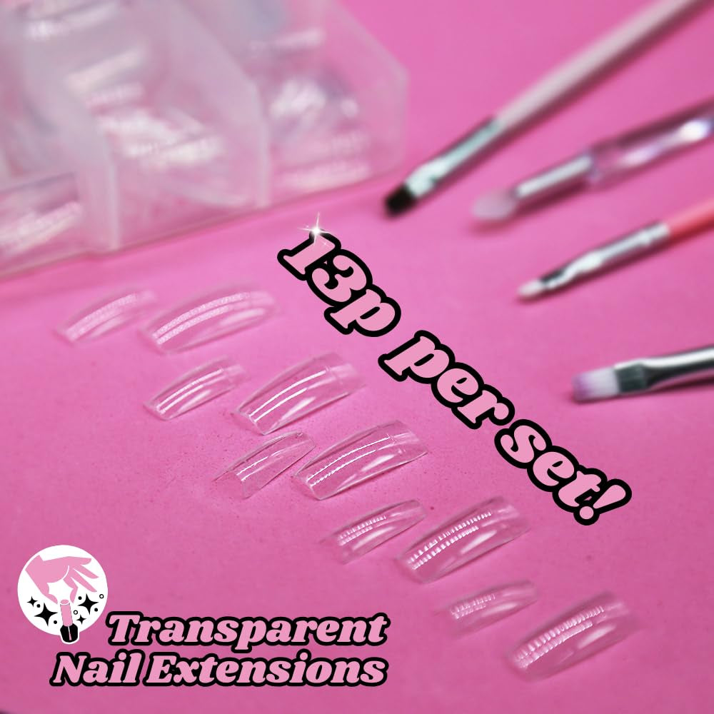 TRIXES 500 szt. Tipsy żelowe Paznokcie typu french Przezroczyste akrylowe porady do manicure DIY 10 różnych wzorów