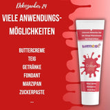 Dekozauber 24 Czerwony barwnik spożywczy, żel, 30 g, wegański, bez cukru, silnie skoncentrowany, czerwony barwnik spożywczy do kremów, kremów, napojów i nie tylko