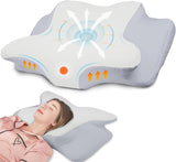 NVKHG Poduszka z pianki memory Ergonomiczna poduszka pod szyję Poduszka pod głowę, Poduszka z pianki Memory Poduszka pod głowę do podkładu bocznego, pleców i brzucha w celu poprawy jakości snu, 60X41X13 / 11 cm Poduszki ortopedyczne szyjki macicy Naty Shop Szary Biały