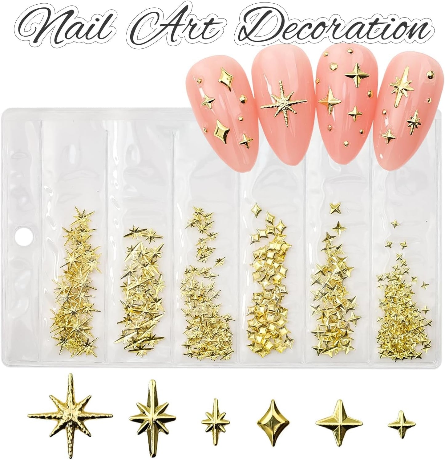 400 sztuk Stern Nail Charms Złoto Srebro, Charms Nägel Zubehör, Nagel Deko, Nail Art Zubehör, Nagel Charms, Nagel Steine, Nail Design, Charms Für Nägel