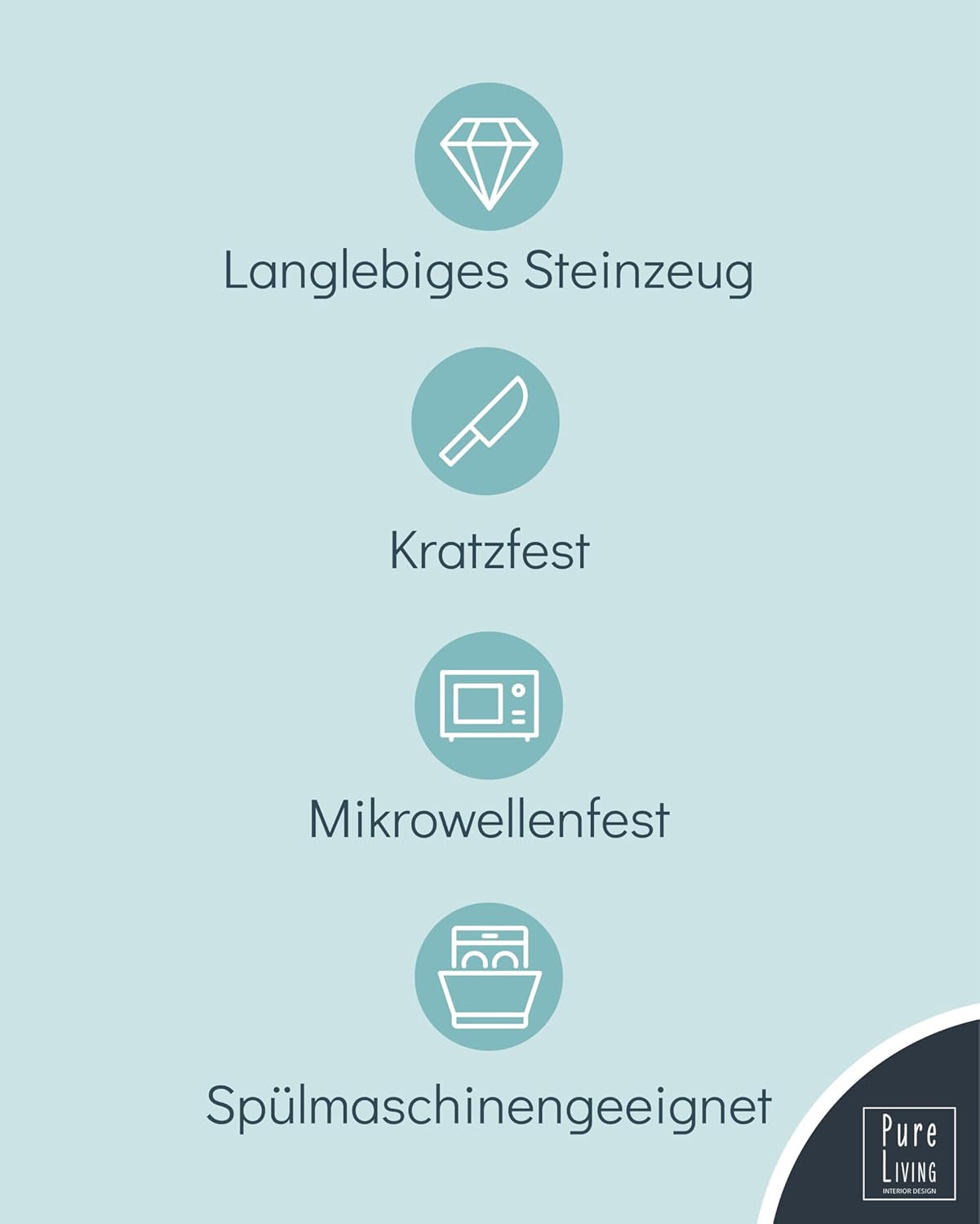 Zestaw ceramicznych naczyń stołowych na 6 osób, Hygge, 24 sztuki. ZWYCIĘZCA TESTU Marzycielska skandynawska kamionkowa zastawa stołowa Zestaw misek i talerzy Serwis obiadowy na 6 zestawów naczyń obiadowych Pure Living w kolorze szaro-niebieskim