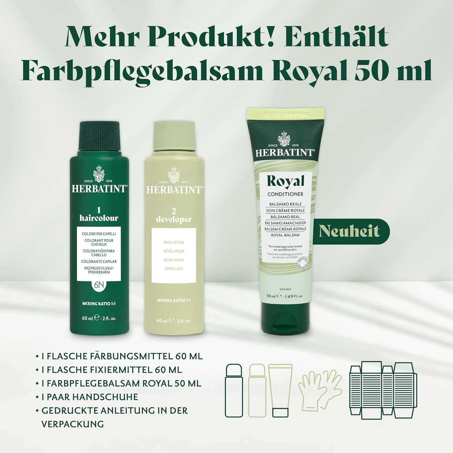 Żel do trwałej farbowania włosów 6N ciemny blond - 170 ml I Bez amoniaku, 100% pokrycia siwych włosów I Testowany na wrażliwej skórze, z 8 ekstraktami roślinnymi Farba do włosów Naty Shop