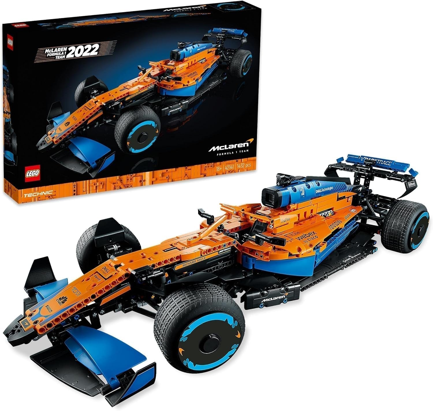 Lego Technic Samochód wyścigowy Formuły 1 Mclaren - model F1 dla dorosłych z silnikiem V6 i układem kierowniczym - Prezent dla fanów sportów motorowych i kolekcjonerów - 42141 Zestawy do budowania Besuche den LEGO-Store Singur