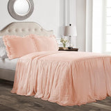 Narzuta Lush Decor ze spódnicą z falbaną, poliester, białe, podwójne łóżko Lush Decor Łóżka i kołdry Czerwone podwójne