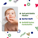 Kindii Natural Balance chusteczki nawilżane dla niemowląt – (1 x 60 szt.) Chusteczki nawilżane dla niemowląt i dzieci – Ochronne, Aloe Vera, Delikatny zapach – 60 szt.
