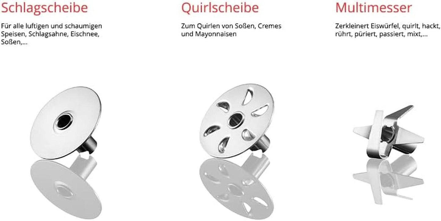 ESGE Zauberstab P 200 Profi, Stabmixer Weiß Inkl. Zubehör, Bis Zu 17,000 U/Min, 90860, Weiß/Grau Kitchen Naty Shop