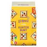 LEIBNIZ Kunterbunt Milk, opakowanie 12 szt., Chrupiące ciastka z kremem mlecznym i kawałkami czekolady (12 x 125 g)