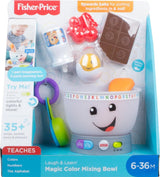 Fisher-Price Zabawka edukacyjna dla dzieci Śmiej się i ucz, Magiczna miska do mieszania kolorów z muzyką i światełkami od 6 miesiąca życia, GJW20 Baby Toys Naty Shop